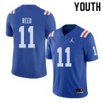 Youth Florida Gators #11 Jordan Reed NCAA Jordan Brand Royal Throwback Alternate Authentic Stitched College Football Jersey YDK3362LJ